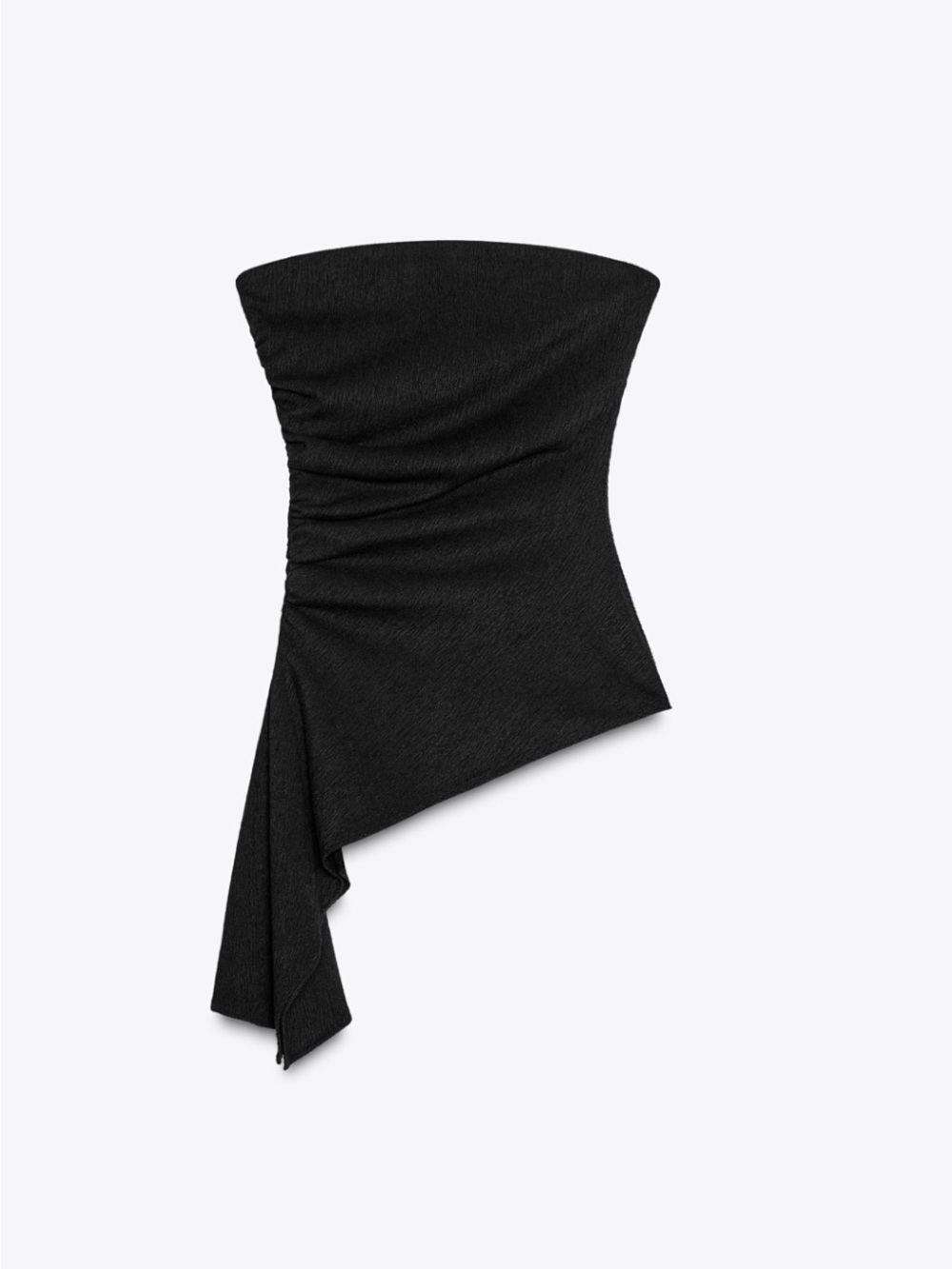 Zara Strapless Asymmetric Draped Top